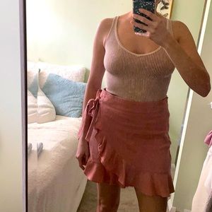 Aura s/m bodysuit. Cream/ brown color. Used once